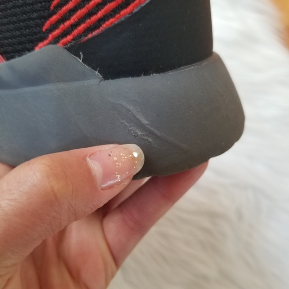 ADIDAS CloudFoam Comfort Sneakers Black With Red SIZE 7.5 Men,Women 8.5 - Picture 15 of 17